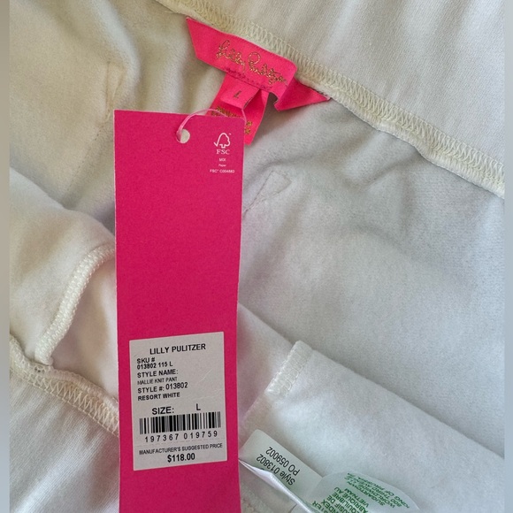 NEW Mallie Knit pant jogger fleece sweatpant white Lilly Pulitzer sweats pants - Picture 6 of 8